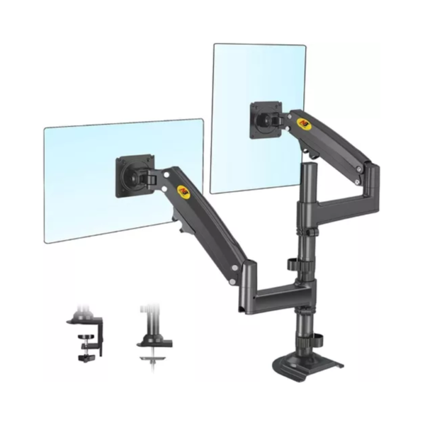 Soporte base para dos monitores hasta 32 pulgadas adaptable a portatil con bandeja north bayoy H180 H 180