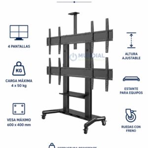 soporte stand videowall cuatro pantallas