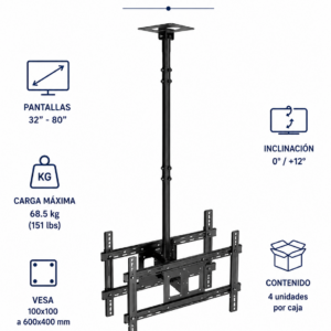 soporte a techo, para TV, doble pantalla, dos pantallas soportes TV